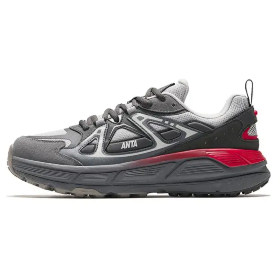 Anta Engine Cushioning Anti-Slip And Wear-Resistant Low-Top Casual Shoes Men's Silver Gray