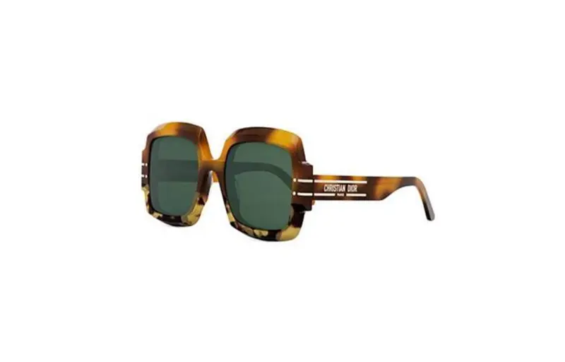 DIOR Acetate Irregular Shape Sunglasses Unisex Brown