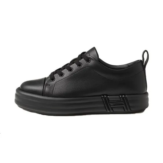 HERMES Happy Casual Shoes Women's Low-Top Black