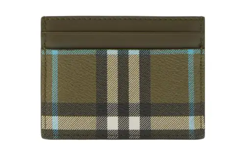 Burberry Leather Card Holder Women's Olive Green