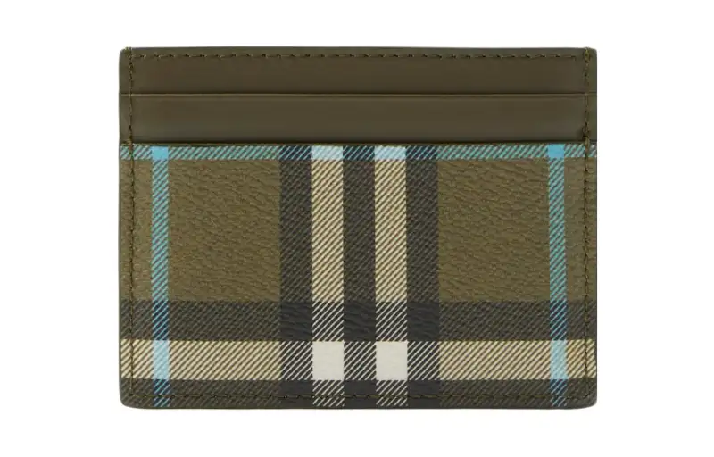Burberry Leather Card Holder Women's Olive Green
