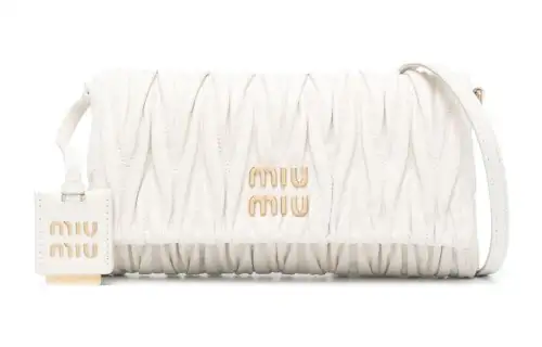 MIU MIU Calfskin Crossbody Bag, Shoulder Bag Women's White
