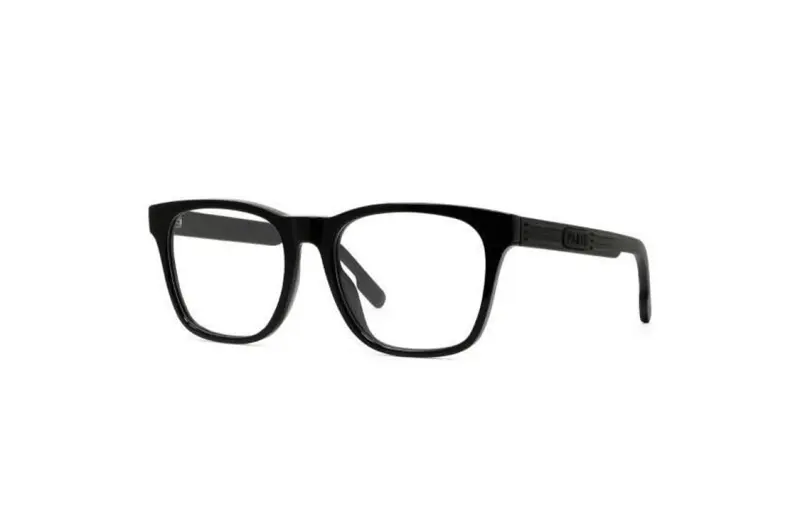 KENZO Acetate Irregular Shape Eyeglass Frames Unisex Black