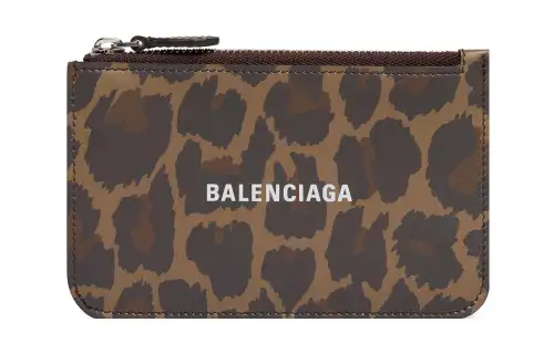 Balenciaga Calfskin Card Holder Card Holder Large Women's Leopard Print