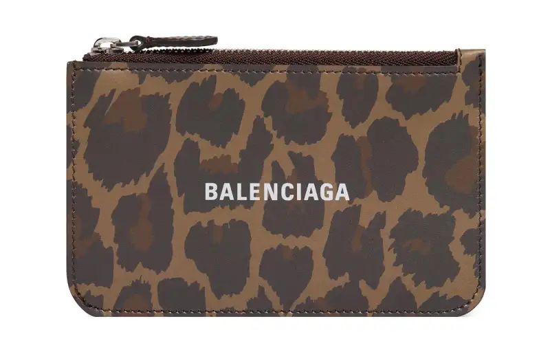 Balenciaga Calfskin Card Holder Card Holder Large Women's Leopard Print