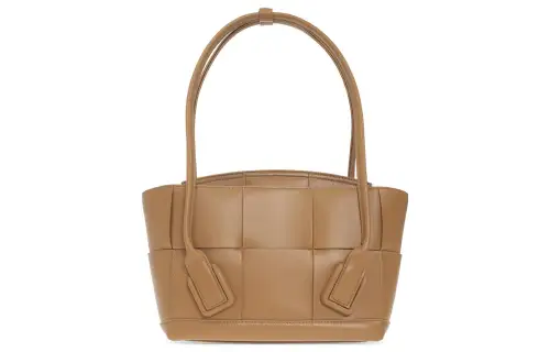 Bottega Veneta Arco Cow Leather Tote Shopping Bag Shoulder Bag, Handbag Small Women's Light Brown