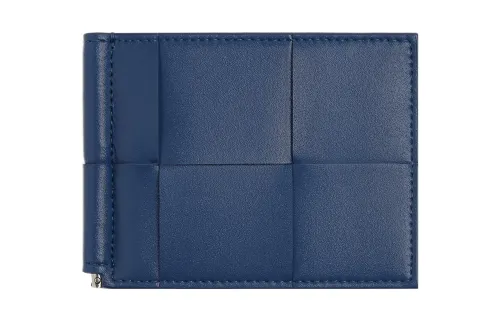 Bottega Veneta CASSETTE Cow Leather Card Holder, Wallet Men's Ocean Blue