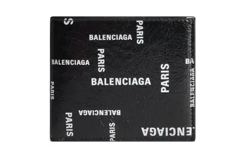 Balenciaga Cash Sheepskin Wallet Men's Black