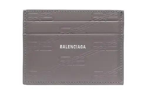 Balenciaga Cow Leather Card Holder Regular Men's Gray