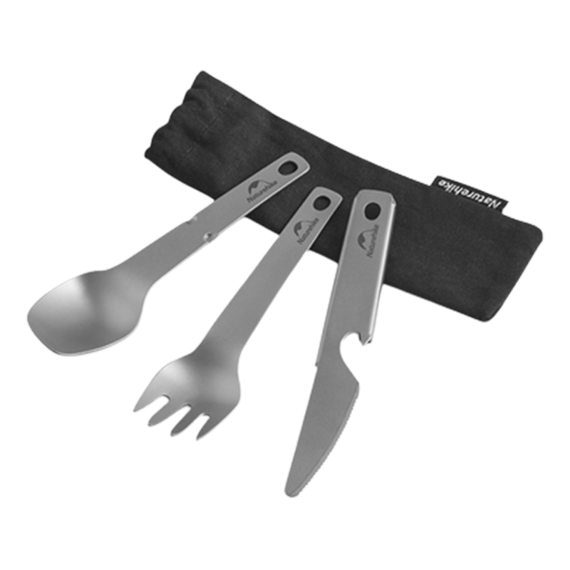 NATUREHIKE Customer Oriented Titanium Knife, Fork & Spoon Set Indoor/outdoor 1 2 Persons