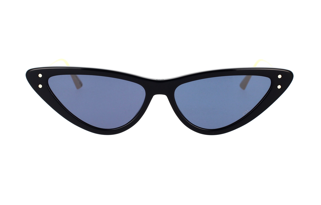 DIOR Acetate Metal Irregular Shape Sunglasses Unisex Gold