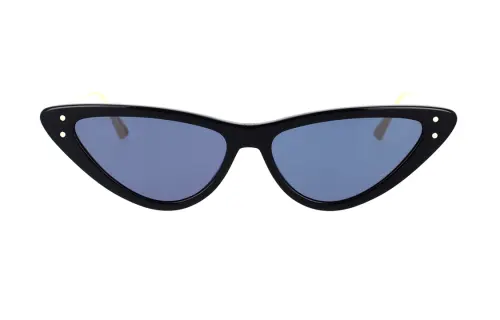 DIOR Acetate Metal Irregular Shape Sunglasses Unisex Gold