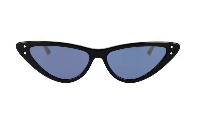 DIOR Acetate Metal Irregular Shape Sunglasses Unisex Gold
