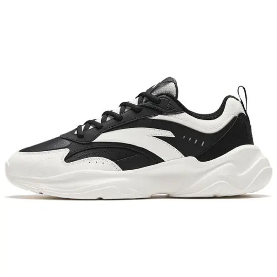 Anta Chaobai Gz Cushioning Anti-Slip And Wear-Resistant Low-Top Casual Shoes Men's White Black
