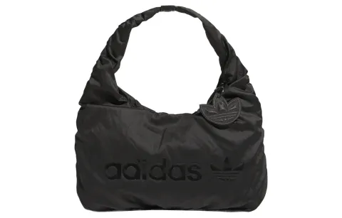 Adidas Originals Zip Closure Satin Shoulder Bag, Cloud Bag Small Women's Black