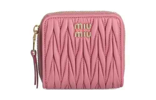 MIU MIU Leather Card Holder, Wallet Women's Pink
