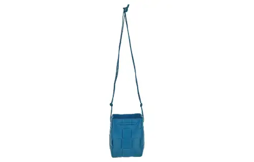 Bottega Veneta Leather Bucket Bag, Shoulder Bag, Crossbody Bag Women's Blue