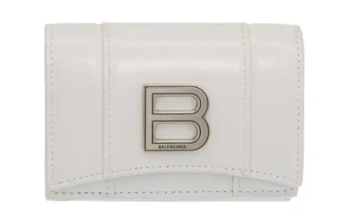Balenciaga Leather Wallet Women's White