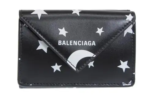 Balenciaga Leather Wallet Mini Women's Black