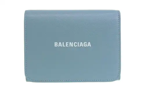 Balenciaga Leather Wallet Regular Women's Blue