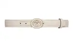 GUCCI Leather Belts Women's White Width 3.5cm