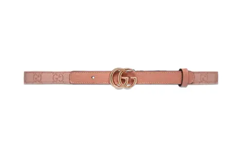 GUCCI GG Marmont Canvas Leather Belts Women's Pink Width 2cm