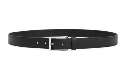 PRADA Calfskin Leather Belts Men's Black Width 3cm