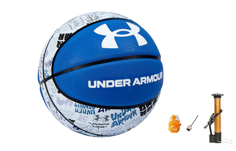 Under Armour Graffiti China Mainland Version Rubber Basketball White Blue Size 7 Ball Training Unisex