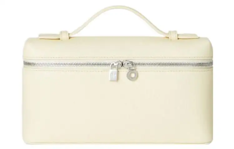 Loro Piana ExtraPocket Leather Makeup Bag Small Square Bag Handbag, Shoulder Bag Regular Women's Butter