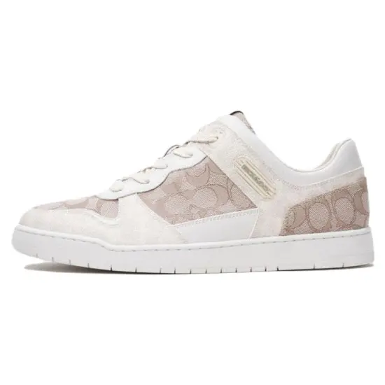 COACH C201 Skateboard Shoes Men Low-Top Chalk/Stone Color