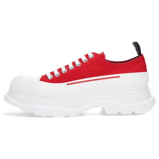 Alexander McQueen Tread Slick Low Lace Up Red White