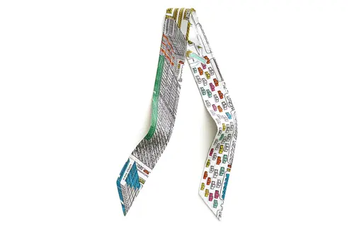 HERMES 2000s Pantin City Ribbon Scarf