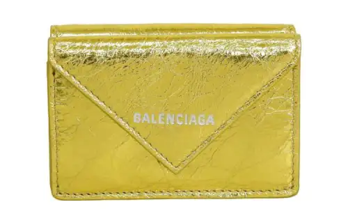 Balenciaga Leather Wallet Regular Women's Gold