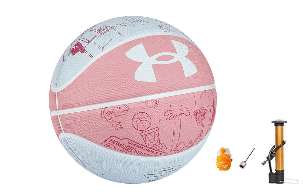 Under Armour China Mainland Version Rubber Basketball Fresh Pink Size 7 Training Competition Unisex