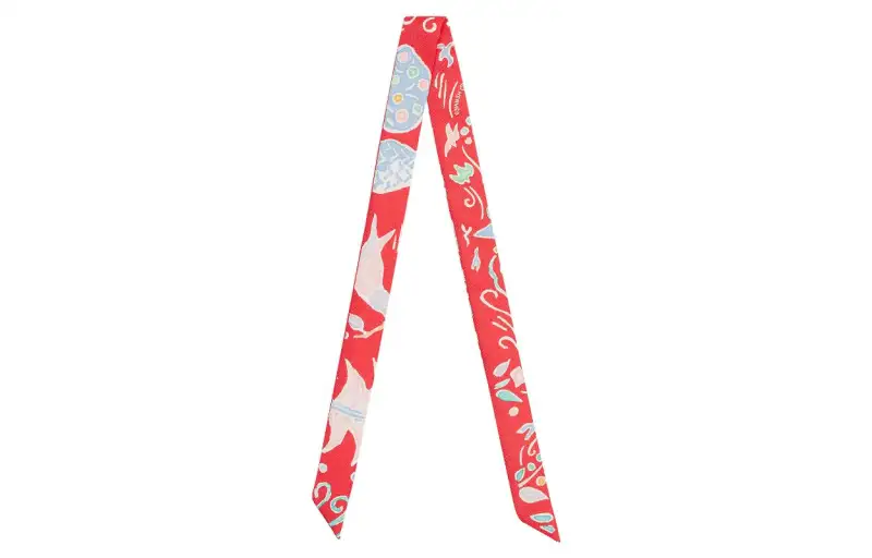 HERMES Silk Scarves Women's Red