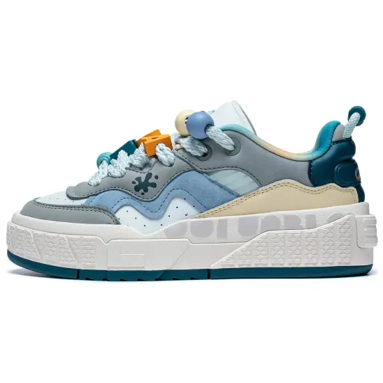 LINING 001 UNBLOCK Skateboard Shoes Women's Low-Top Blue White