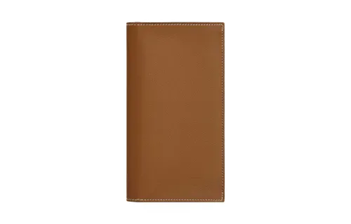 HERMES Citizen Twill Swift Leather Wallet Women's Gold