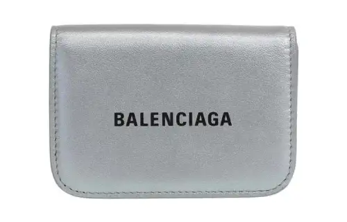 Balenciaga Leather Wallet Women's Silver