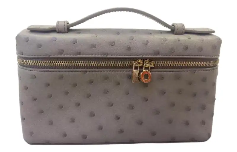 Loro Piana ExtraPocket Ostrich Leather Handbag Regular Women's Elephant Gray/Dove Gray