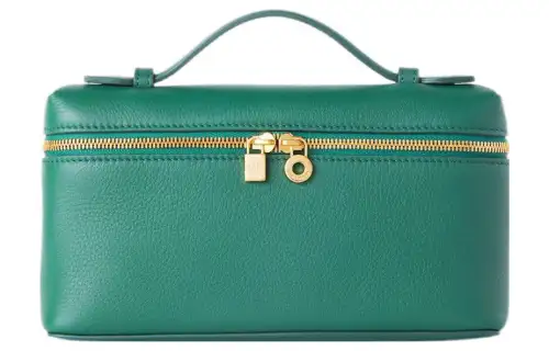Loro Piana ExtraPocket Leather Makeup Bag Small Square Bag Handbag, Shoulder Bag Regular Women's Forest Leaf Green