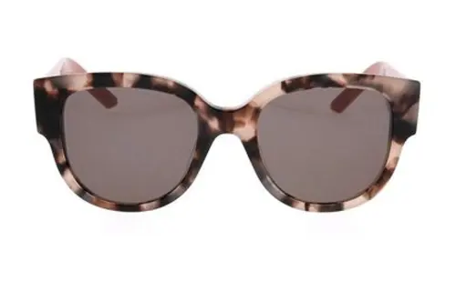 DIOR Acetate Irregular Shape Sunglasses Women's Red