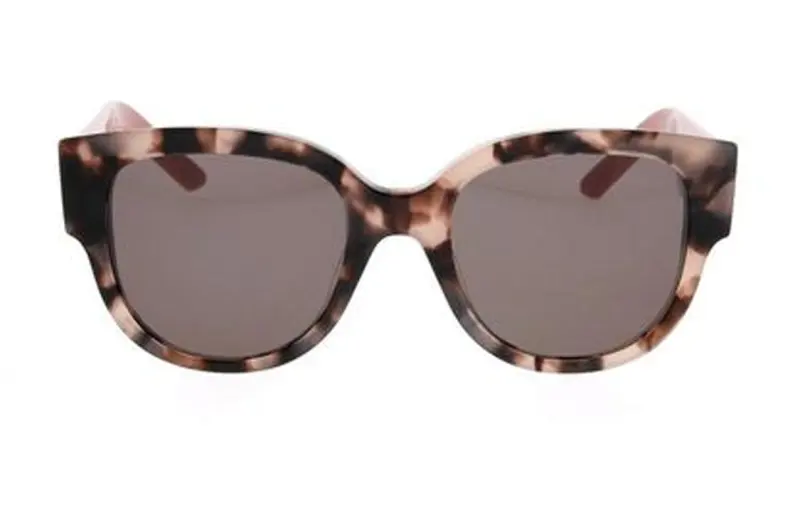 DIOR Acetate Irregular Shape Sunglasses Women's Red