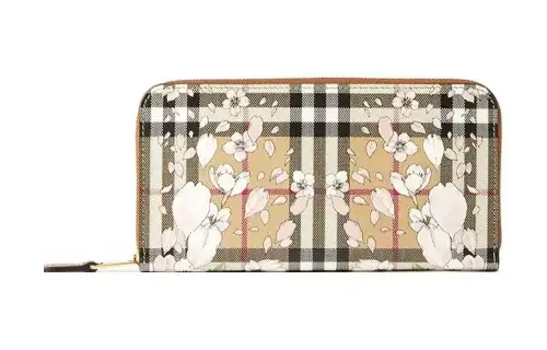 Burberry Calfskin Clutch Card Holder, Wallet Regular Women's Beige