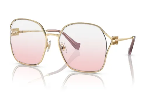 MIU MIU Metal Irregular Shape Sunglasses Women's Gold