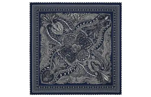 HERMES Silk Scarves Unisex Black