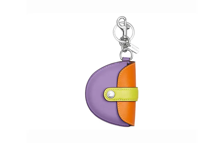 COACH Bag Charm Leather Saddle Bag, Bag Accessory Women's Multicolor