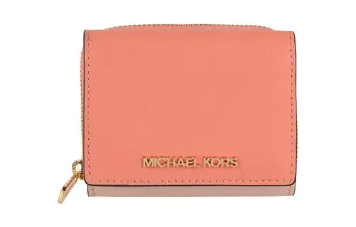 MICHAEL KORS Leather Foldable Wallet Mini Women's Dark Pink