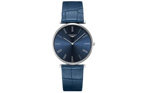 LONGINES Jialan Collection Quartz Movement 30m Waterproof Unisex Watch 37mm Blue Dial Stainless Steel Case