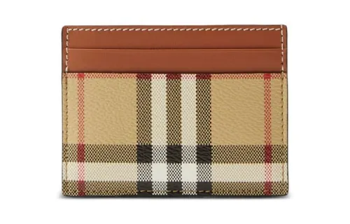 Burberry Calfskin Trim Card Holder Women's Archive Beige