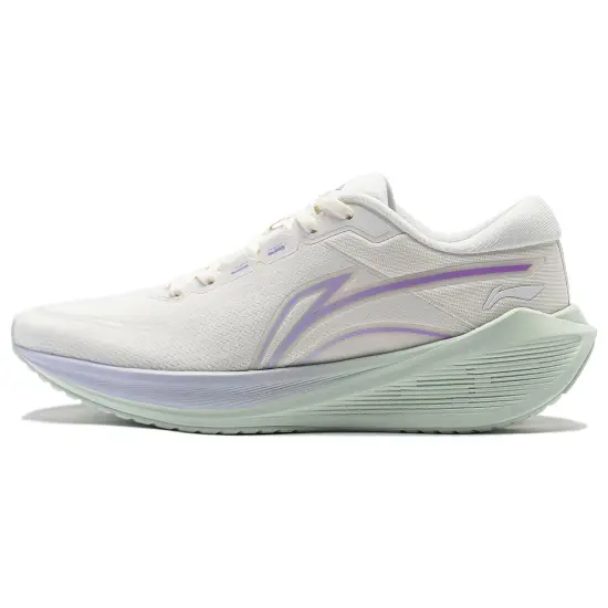 LiNing Wave V2 Cushioning, Slip Resistant, And Abrasion Resistant Low Top Casual Running Shoes Women's Ivory